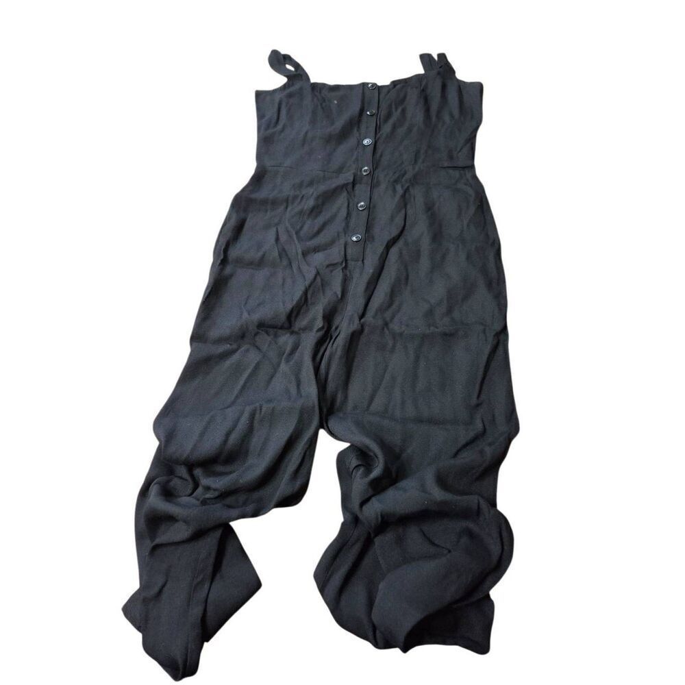 Reformation Black Button-Front Jumpsuit